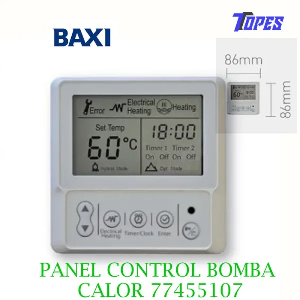 PANEL CONTROL BOMBA CALOR 77455107 BAXI