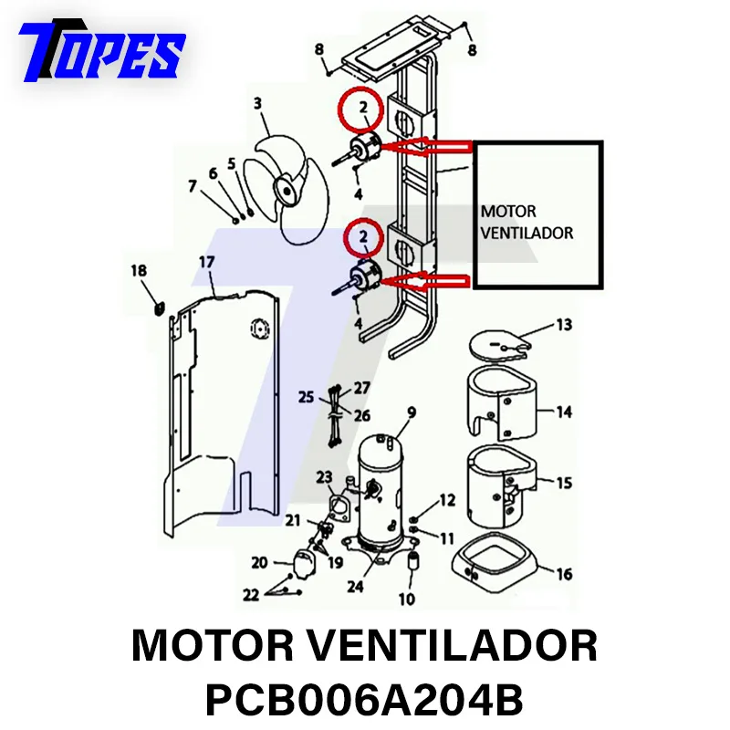 MOTOR VENTILADOR PCB006A204B