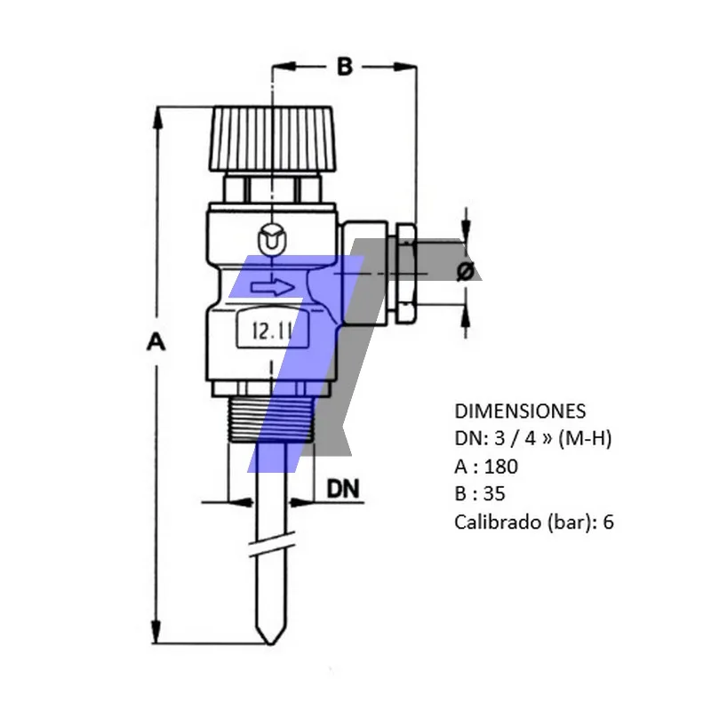 VÁLVULA P&T 3/4 6kg/cm2